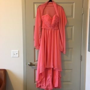 Pink Hi Low Formal Dress 